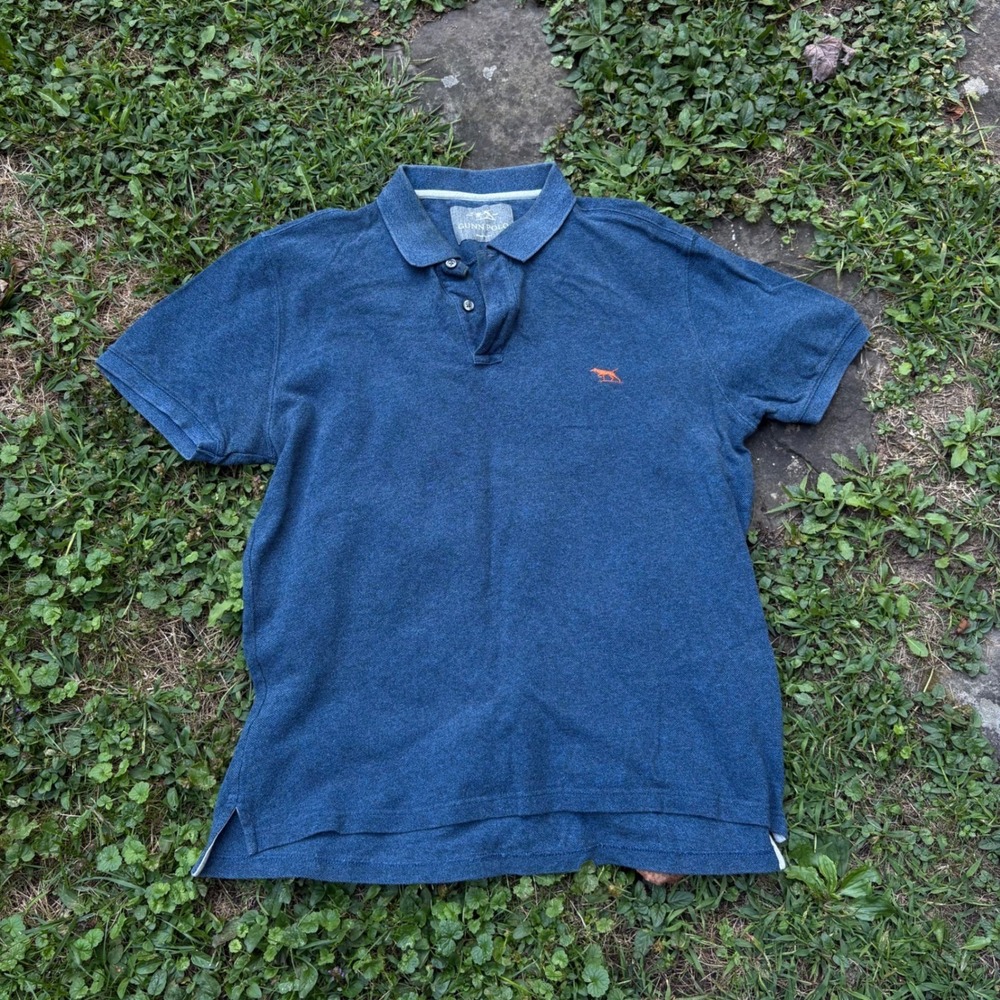 Gunn Polo Mens Large Blue Sports Fit Polo Shirt Embroidered Dog‎ Logo Golf